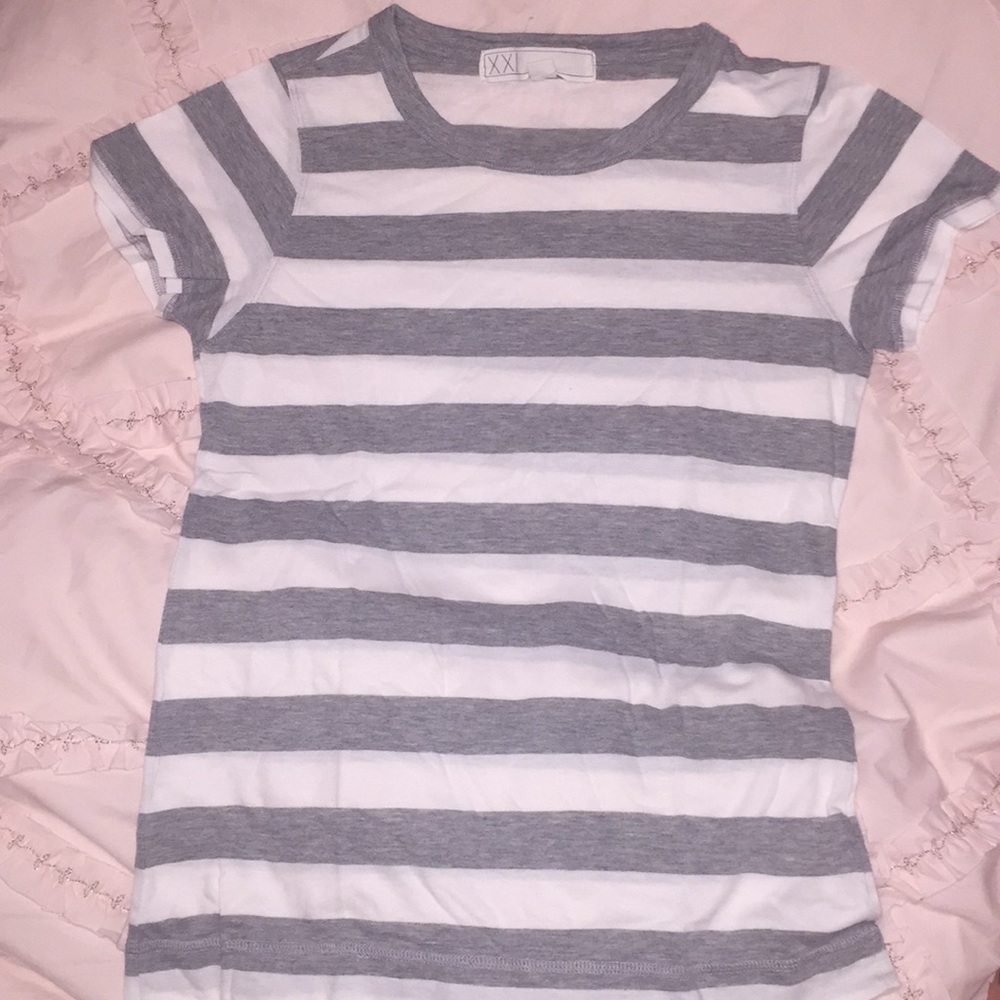 Forever21 grey and white striped t-shirt